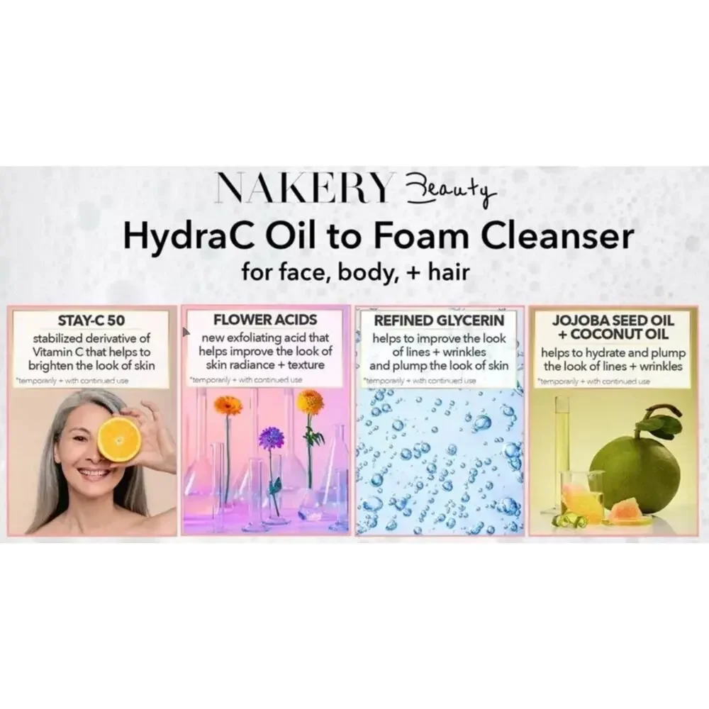 Nakery Beauty Hydra-C Oil-to-Foam Cleanser Face and Body